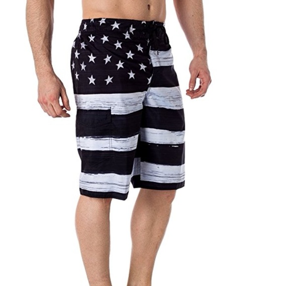 mens american flag swim shorts